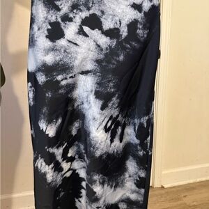 wild fable Black and White Tie-Dye Midi Skirt